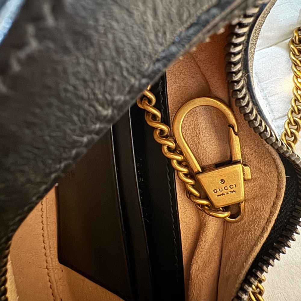 Gucci GG Marmont Half-Moon Mini Bag – Black (Like New, Full Set) - Picture 12 of 12